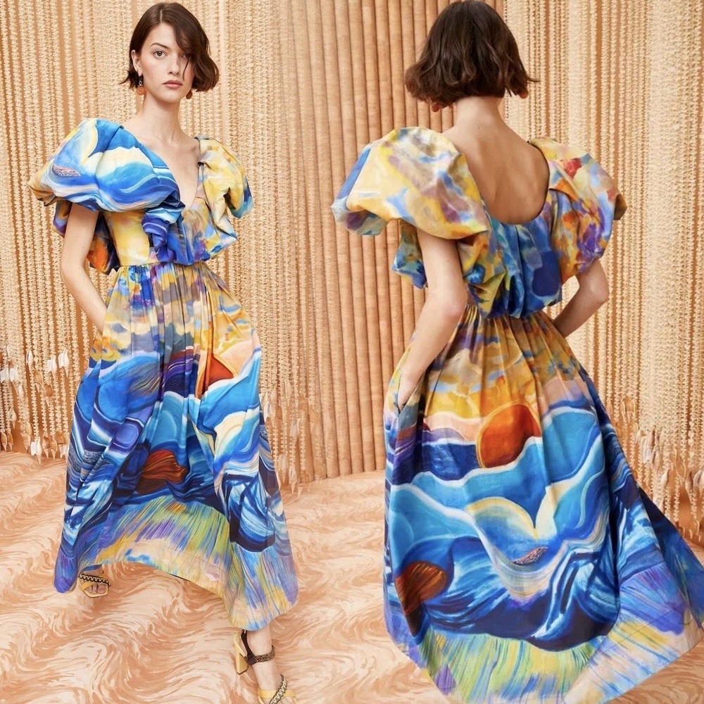 Ulla‎ Johnson Limited Edition Francesca Cotton Poplin Midi Dress Resort Event 6